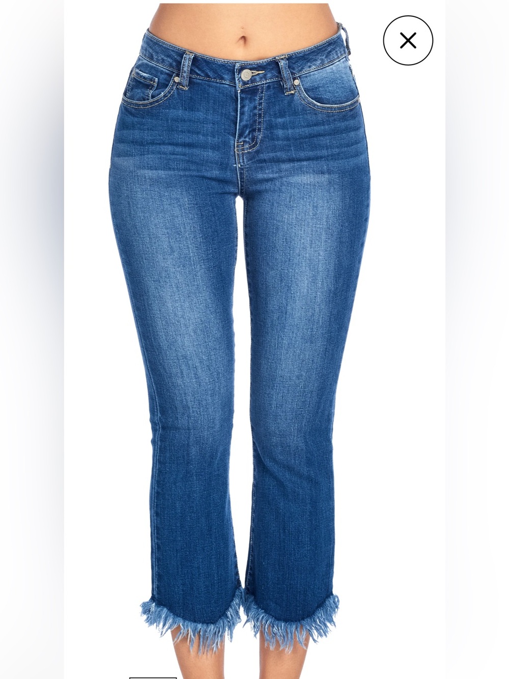 Ci Sono Frayed Hem Crop Jeans Size 18 Plus Size High Rise Distressed Denim